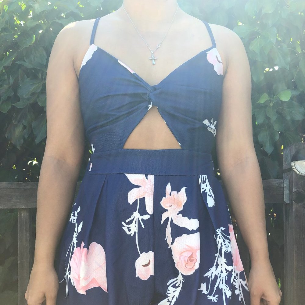 Blue Floral Romper